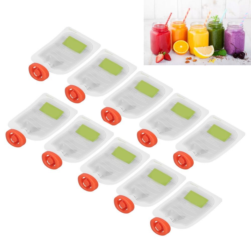 Baby Food Pouches Reusable - 10Pcs Manual Fruit Puree Baby Squeeze