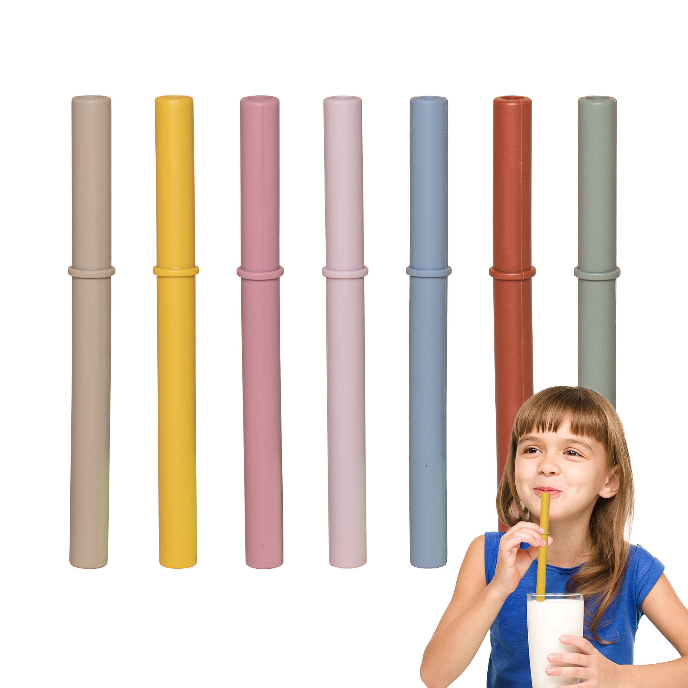 Morandi Color Silicone Straw,  - Baby Food Youtube ulasan dan harga