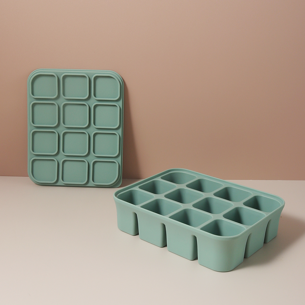 12 grid Food-Grade Silicone Ba - Baby Food Freezer Tray ulasan dan harga