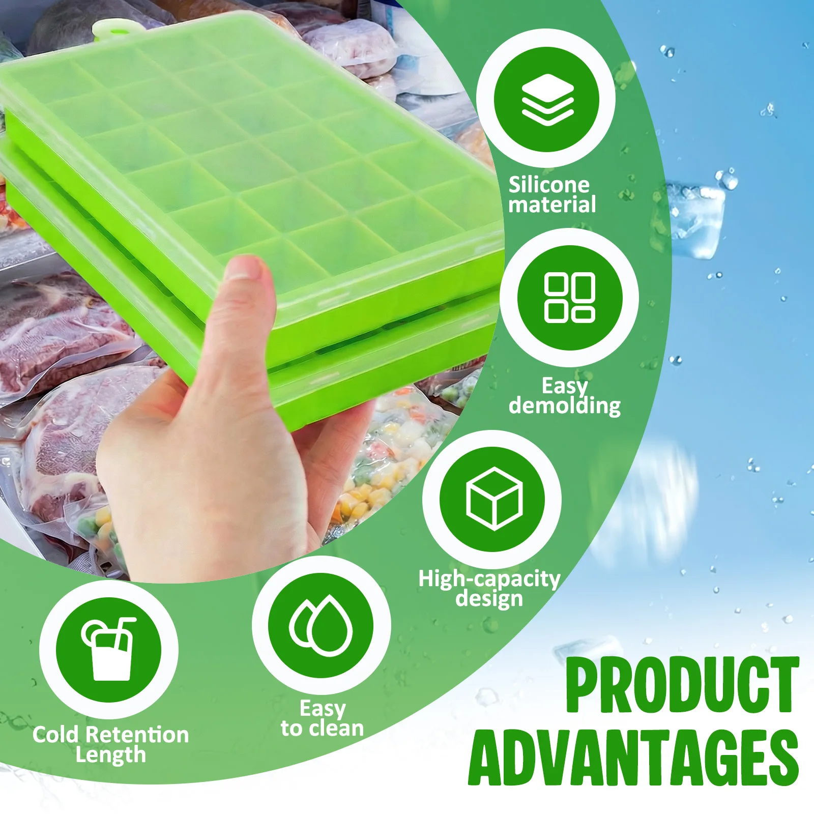 Silicone Ice Cube Tray Easy Re - Baby Food Freezer Tray ulasan dan harga