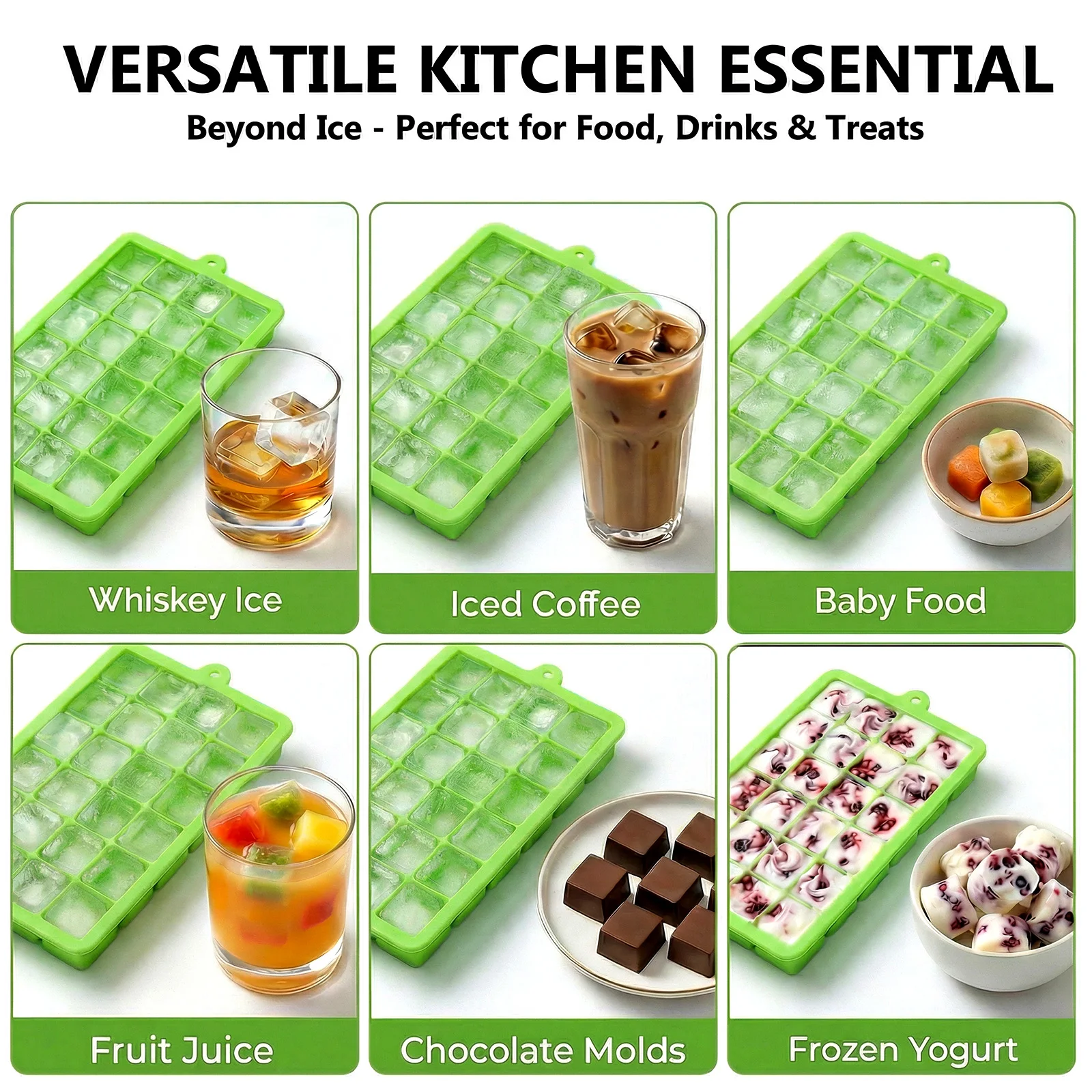 Silicone Ice Cube Tray Easy Re - Baby Food Freezer Tray ulasan dan harga