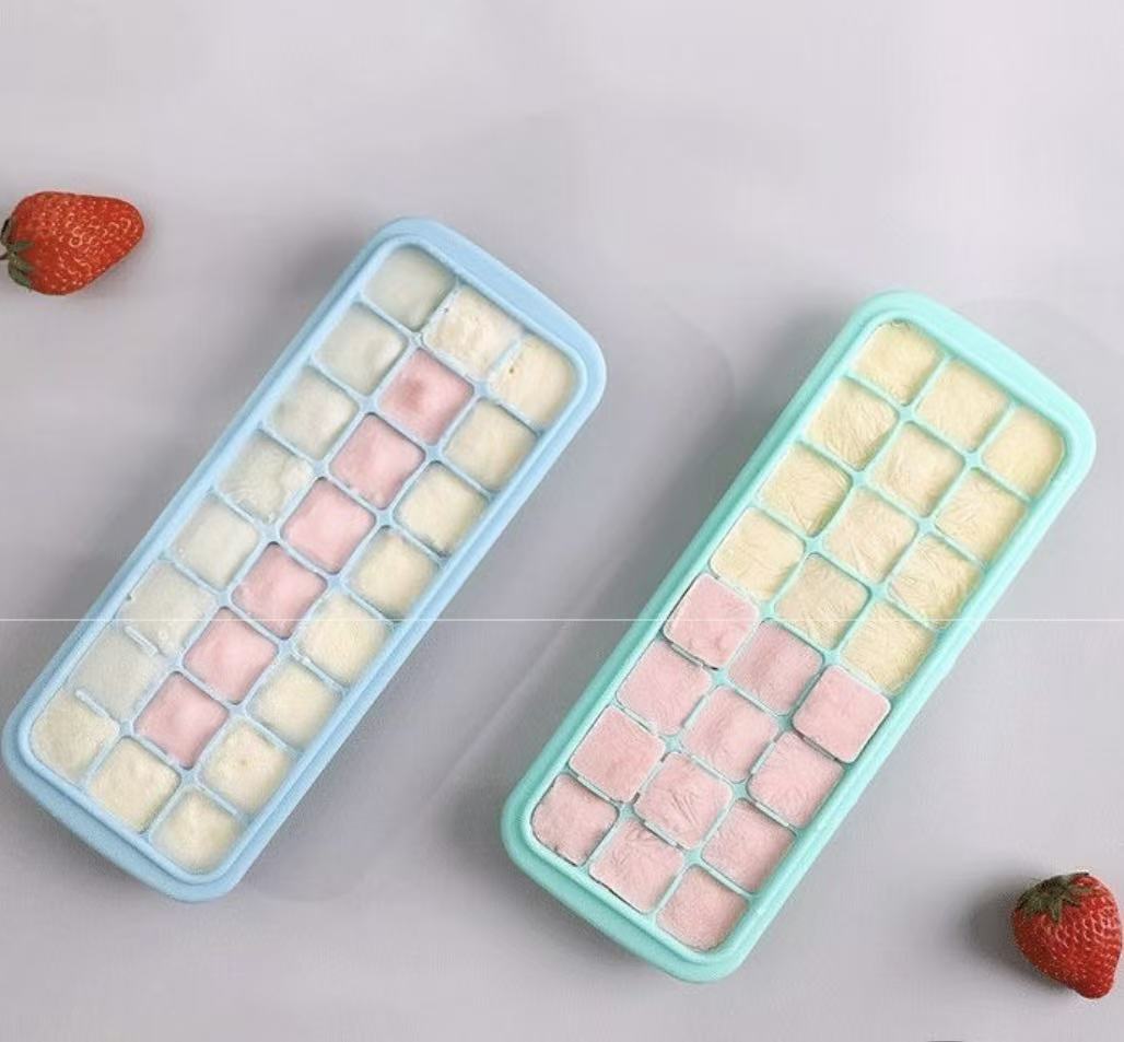 Silicone Ice Cubes Tray with L - Baby Food Freezer Tray ulasan dan harga