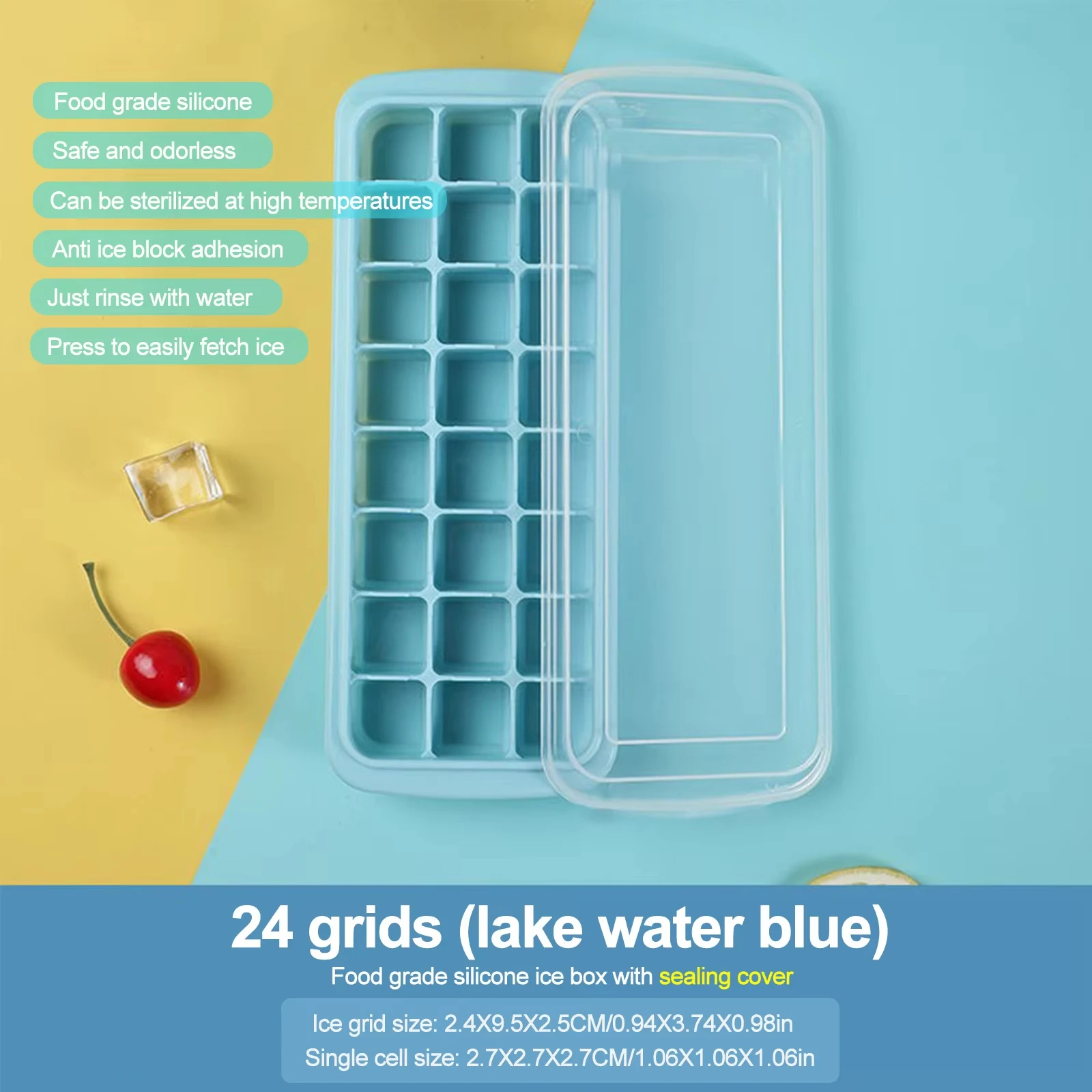 Silicone Ice Cubes Tray with L - Baby Food Freezer Tray ulasan dan harga