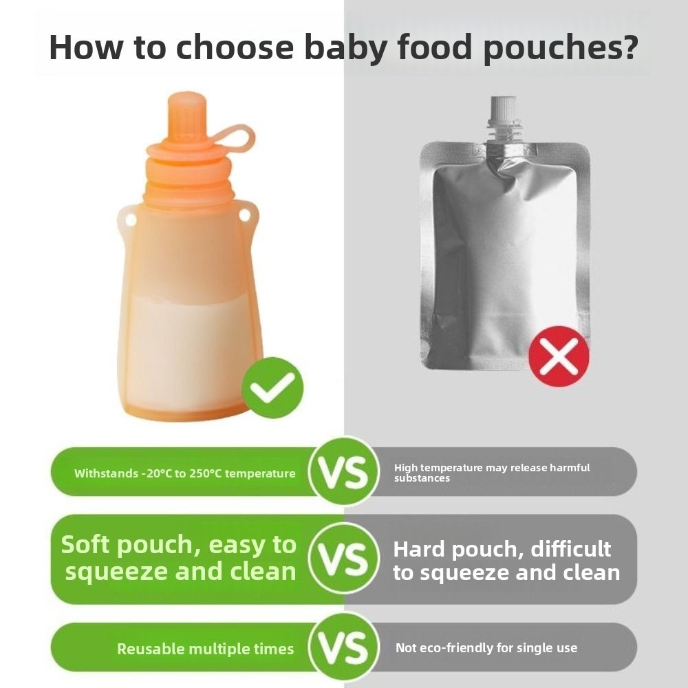 BPA Free Silicone Baby Food Po - Baby Food Pouches Reusable ulasan dan harga