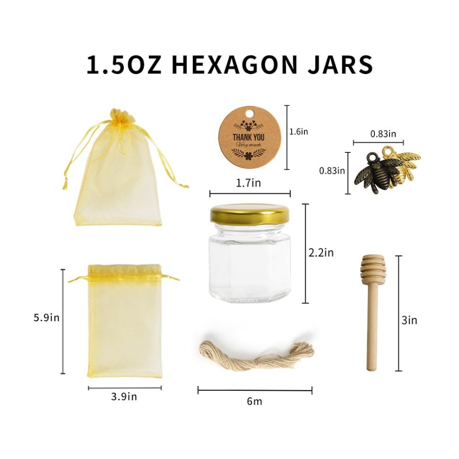 1.5oz 6Pack Mini Glass Hexagon - Baby Food Jars ulasan dan harga